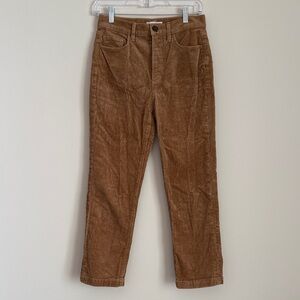 LOFT Women's Brown Corduroy Straight Leg Pants
